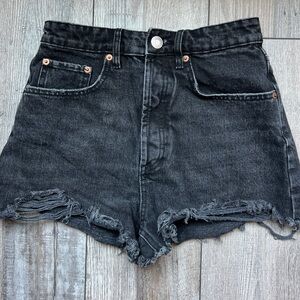 Zara - Women’s High Waisted Black Denim Jean Shorts | Size 4